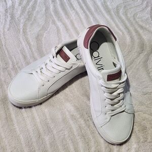Calvin Klein White and Brown Men's Sneakers